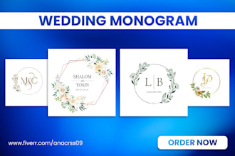 design a custom wedding monogram and stationery set