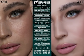 professional photo retouching and skin smoothing service
