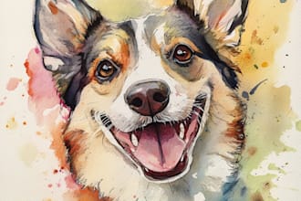 crate a portrait of your cat, dog, pet