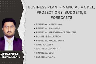 prepare financial model, forecasts, projections, budgets, and business plans