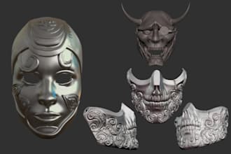 sculpt 3d mask helmet 3d face 3d head action figure full body for 3d printing