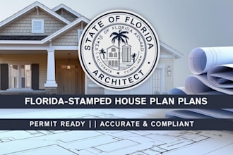 draw and professionally stamp florida architectural floor plans for city permits