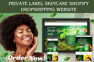 design private label skincare shopify store beauty dropshipping skincare website
