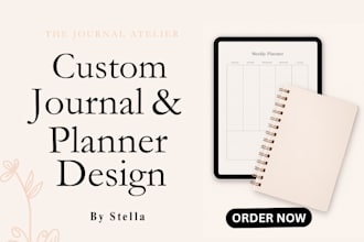 design custom journals, digital planners, workbooks, and printable pages
