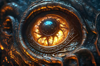 draw an fantasy, rpg, sci fi game logo design