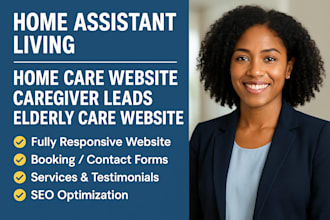 create assisted living website home care website elderly care website
