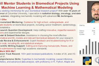 mentor students in biomedical projects using ml and mathematical modeling