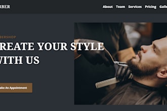 design a barbershop website, hair salon locs website with appointment booking