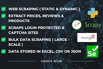 create bots, automate jobs, web scraping, scripts in python