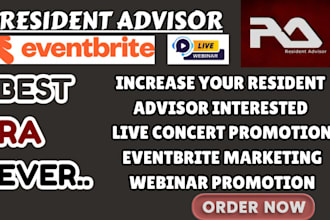 do resident advisor,  concert, webinar, eventbrite marketing, event promotion