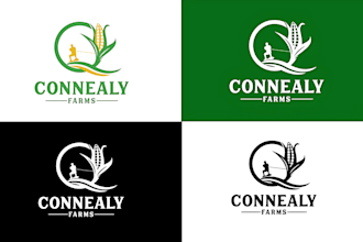do modern natural, organic, agriculture farm and environmental logo design