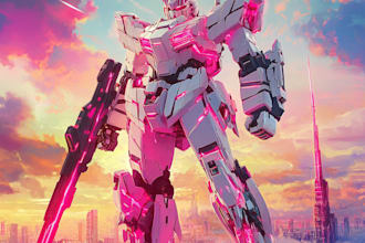 draw a nice and awesome mecha, gundam