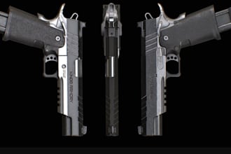 model 3d gun design, gun animation, cosplay props, baseball bat, game asset,cgi