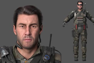 3d realistic character aaa game character modeling ue5 unity character animation