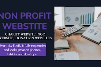create non profit website for donation, ngo website, charity, 501c3 website