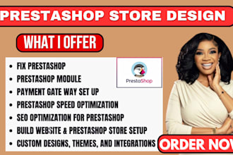 design your prestashop store website design customization opencart rank SEO