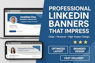 design attractive and professional linkedin banner for you