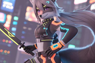 do 3d art, VR character, vrchat models using blender, unity
