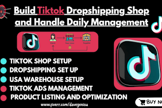 build usa tiktok shop, tiktok dropshipping shop, and tiktok manager