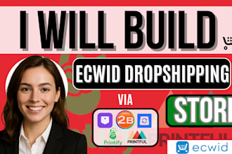 create ecwid store dropshipping website via syncee  printify printiful spocket