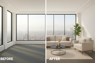 create virtual staging, virtual renovation, interior design, home staging