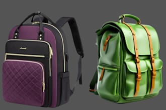 do realistic 3d bag modeling, 3d bag design, 3d bag mockup 3d backpack 3d purse