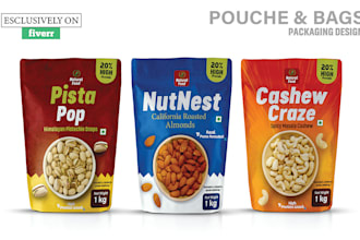 do premium packaging, chips, chocolate, pouch and label design
