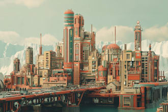 draw cyberpunk scifi futuristic city no ai use