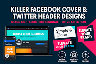 design a killer facebook cover, twitter header or banner