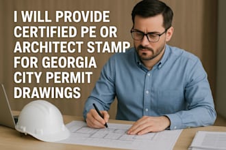 provide certified pe or architect stamp for georgia  city permit drawings