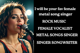 be your female rock singer, metal singer, rock music, rock songs, metal vocal