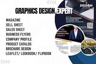 design business flyers, product catalog, sell sheet, lookbook, magazine layout