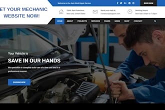design mechanic website, automobile website, car repair website, handyman site