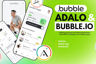 develop bubble io adalo glide bubble mvp api website web app saas mobile app