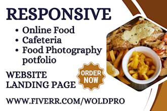 design online food website restaurant café food photography portfolio website