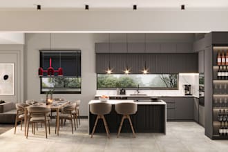 design a modern and functional 3d kitchen interior