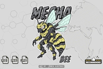 design cyberpunk style mecha, robotic animal illustrations