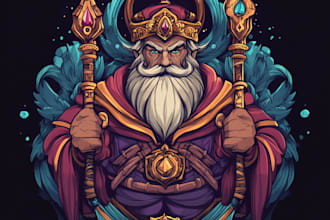 design a fantasy, rpg, sci fi, steam animated game logo