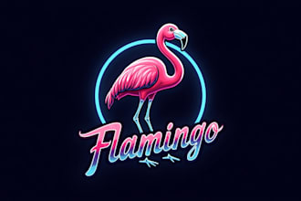design unique hype flamingo logo for you in just two day