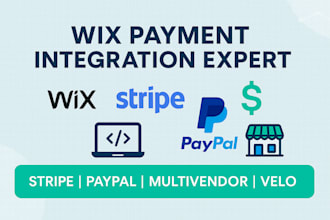 integrate wix payment gateway, stripe, paypal, multivendor payment, wix velo