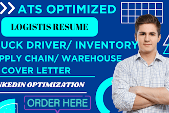 write ats logistics, inventory, supply chain resume and truck driver cv