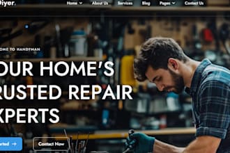 build squarespace or wix home repair, maintenance, plumber, hvac website