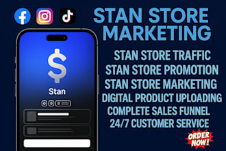 set up, market and promote your stan store with a high converting sales funnel