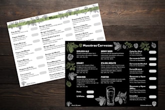 design modern menus for your restaurant and digital menus