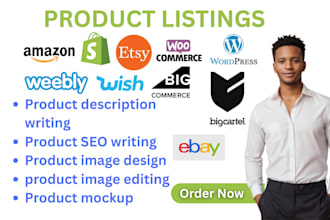 do product mockup image design editing description SEO writing on etsy shopify