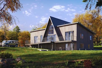 do 3d cabin, modular, cottage, shacks, prefabricated building design