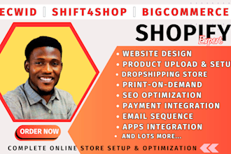 shopify website design, ecwid, shift4shop, bigcommerce, shopify website redesign