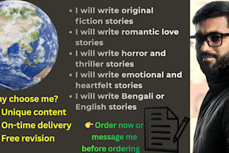 write engaging english horror or romantic stories