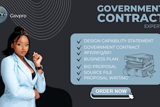 write government contract proposal, rfp rfq, bid proposal rfi, contract research