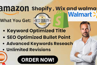 amazon product listing, walmart, wix and shopify product listing optimization